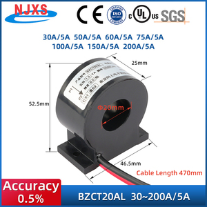 Transformador de Corriente NJXS 10A 30A 50A 100A 150A 200A 400A 600A 800A para Medidor Inteligente 100/5 200/5 Transformador de Corriente de Circuito Cerrado - Product Image 4