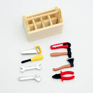 Ensemble <span class=keywords><strong>de</strong></span> boîte à outils miniature en bois à l'échelle 1:12, accessoire pour maison <span class=keywords><strong>de</strong></span> poupée, décoration pour jeu d'imitation, pour collectionneurs et enfants - Product Image 1