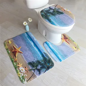 Soft and Absorbent Non Slip Bathroom Mat Set Machine Wash Quick Dry Durable Carpet Bathroom Rugs Sets 3 Piece Bath Mats