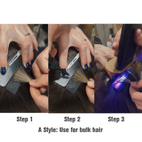 Y V-Light Technology Hair Extension Machine Kit d'outils d'extension de cheveux blancs avec colle d'extension de cheveux V light