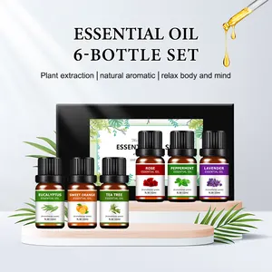 2024 Label pribadi minyak esensial Lemon mawar lavender set100% minyak esensial aromaterapi Lemon alami murni di pasar India