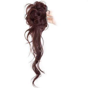 Cloud Silk Bun Wig 32cm High Temperature Wire Hair With Clips Vintage Elegant Tassel Updo For Miss - Product Image 3