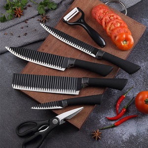 6pcs High Carbon Kitchen Luxury Knifes <b>Set</b> Stainless Kitchen <b>Knives</b> <b>Sets</b> Black <b>Knife</b> <b>Set</b> - Product Image 2