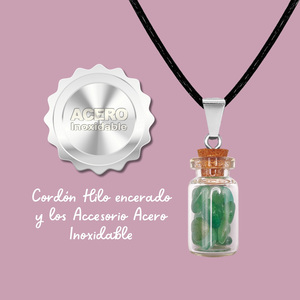 Ciondolo barattolo di auguri con avventurina verde belle collane per fortuna e ispirazione collana pendente - Product Image 4