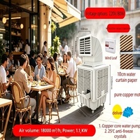 Refroidisseur d'air évaporatif mobile pour chantiers de construction, roues robustes, option 12V DC disponible