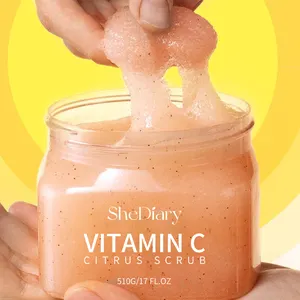 Shelabel özel etiket etkili beyazlatma ağartma fırçalama peeling parlatıcı C vitamini yüz vücut fırçalayın