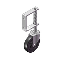 Roue pivotante en caoutchouc dur personnalisée pour porte, capacité de charge de 55 kg, noire, pour portes ou portails