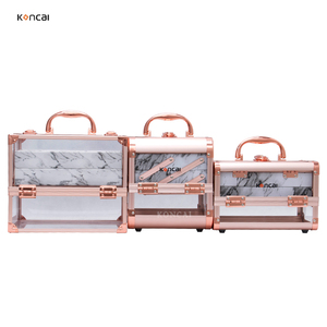 KONCAI hochwertige professionelle tragbare transparente Make-Up-Tasche aus Acryl für Reisen Kosmetik-Organisator Schönheit Make-Up-Einkaufskarton - Product Image 3