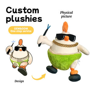 OEM定制软毛绒玩具嘻哈公鸡毛绒玩具太阳镜金链配件品牌协作IP衍生 - Product Image 1