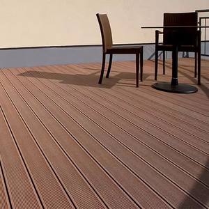 Waterproof WPC Outdoor Decking Board Wood <b>Plastic</b> Composite Board Decking Floor 3D Embossed Stripe Decks - Product Image 4