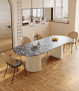 AOMISI <span class=keywords><strong>CASA</strong></span> table ronde carrée et ronde de luxe lumineuse <span class=keywords><strong>en</strong></span> plaque de roche lumineuse table multifonctionnelle rétractable domestique ronde - Product Image 6