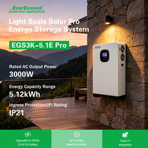 Système de stockage d'énergie solaire mural IP21 5,12 kWh 3000 W LiFePO4 hors réseau pour le stockage d'énergie domestique - Product Image 1