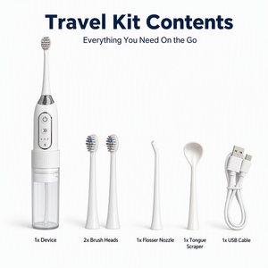 Mejor <span class=keywords><strong>Precio</strong></span>, Cepillo de Dientes y Irrigador Bucal 2 en 1, Inalámbrico, Alimentado por USB, para Exteriores y Autocaravanas, 3 Modos, Portátil, de Plástico para el Hogar - Product Image 6