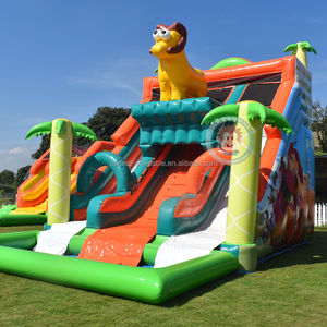 Lion & Palm Tree Inflable Playground Forest-Themed Water Slide Pool Bounce Slide & Jumper - Product Image 2