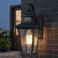 Support de lampe Inno Casa DF-005 E26/E27 110V-240V, revêtement en poudre noire, applique murale extérieure IP44, ampoules incandescentes 100W max.