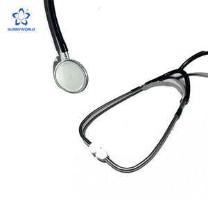 Двухсторонний стетоскоп с черным трубчатым датчиком и легкой гарнитурой для врачей, медсестер, студентов и домашнего использования - Product Image 1