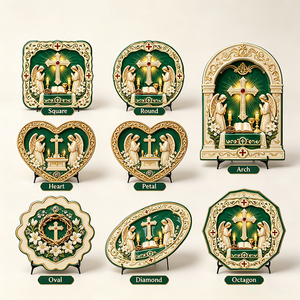Targa Personalizzata in Resina per Adorazione <span class=keywords><strong>Eucaristica</strong></span>, Angeli 3D, Croce, Calice, Arte Religiosa Cattolica, Regalo da Fabbrica - Product Image 1