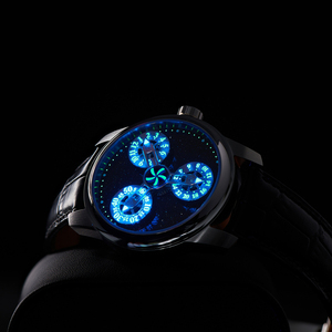 Montre mécanique à disque rotatif, mouvement automatique des heures sauteuses 24h, boîtier en acier inoxydable, montres uniques de qualité supérieure pour hommes - Product Image 4