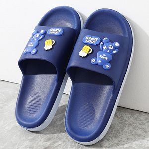 Men Cartoon Slippers Breathable Summer Hard-Wearing Indoor Outdoor Anti-Slip Cushioned Flat <b>Slides</b> Cute Home Bathroom <b>Shower</b> - Product Image 2