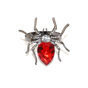Vendita all'ingrosso di anelli decorativi a forma di <span class=keywords><strong>ragno</strong></span> <span class=keywords><strong>rosso</strong></span> per tovaglioli di Halloween nei ristoranti occidentali - Product Image 5