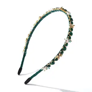 Diademas de diamantes de imitación de cristal para mujer y niña, aros para el pelo con cuentas brillantes, gomas para el pelo de tejido negro transparente, gomas para el pelo, accesorios para el cabello - Product Image 1