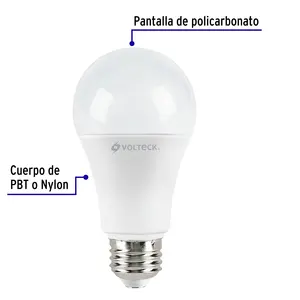 Bombillas LED VOLTECK A19, Paquete de 4, 14W (Equivalente a 100W), 1500LM, 3500K Blanco Cálido, Base E27, CA 220V, Cuerpo de Plástico, Vida Útil de 25,000 Horas - Product Image 3