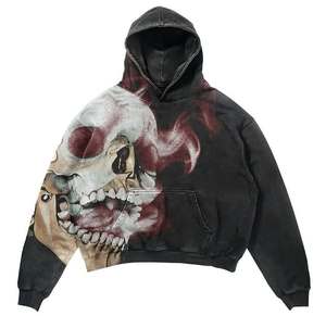 Nueva Sudadera con capucha de moda con logotipo de impresión personalizado, ropa de calle, sudaderas con capucha de estilo libre lavado con ácido para hombre - Product Image 1