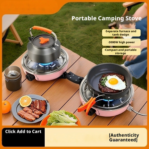 Nueva estufa de <span class=keywords><strong>gas</strong></span> portátil para exteriores, plegable, de doble quemador, con fuego potente, ideal para camping y pícnic. - Product Image 2
