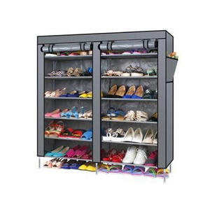 <span class=keywords><strong>Wuhuan</strong></span> ชั้นวางรองเท้า6ชั้น,กล่องใส่รองเท้าสีดำผลิตจากผ้าใยสังเคราะห์สำหรับใช้ในบ้าน - Product Image 3