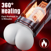 Jouets sexuels masculins automatiques, vagin réaliste 360° °   Stimulateur vibrant et pénétrant avec 10 modes de vibration et 7 modes de poussée, écran LCD
