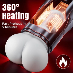 ของเล่นทางเพศชายอัตโนมัติ รูปแบบก้นและช่องคลอดเสมือนจริง 360 องศา °   เครื่องสั่นแบบมีระบบทำความร้อน 10 ระดับการสั่นและการกระแทก 7 โหมด สำหรับสโตรกเกอร์ พร้อมจอ LCD แสดงผล - Product Image 3