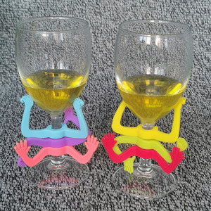 Reusable Silicone Glass Marker 6pcs Set Hand Silicone Drink Wine Beer Glass Markers Charms Tags - Product Image 3