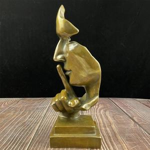 Modern Creative Silence Is Gold <strong>Abstract</strong> Art Figurine Nordic Thinker Statue Office Living Room Art Brass <strong>Sculptures</strong> - Product Image 4