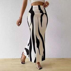 I-0693 Factory Direct Wholesale Natural Waist Slim Casual Chiffon <b>Summer</b> Fishtail Pencil <b>Skirt</b> <b>Ladies</b> Dress - Product Image 2