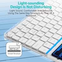 Clavier sans fil tactile portable COTECi de haute qualité, personnalisé, durable, en matériau translucide, tendance