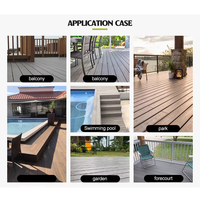 Terrasses extérieures modernes en WPC, finition grain de bois, antidérapantes, imperméables, ignifuges, écologiques, pour piscines (5 ans)