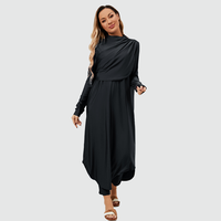 Ensemble de maillots de bain musulmans modestes pour femmes, avec logo personnalisé OEM, burkini, couvrant entièrement le corps, manches longues, design enveloppant, vêtements de plage islamiques