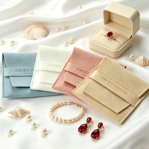 กระเป๋าใส่เครื่องประดับแบบพับได้ ขนาด 7x7 ซม. ทำจากหนัง PU พร้อมกระดุมแป๊ก  สำหรับใส่แหวน สร้อยคอ  สามารถสกรีนโลโก้ได้  แบรนด์ <span class=keywords><strong>Luda</strong></span> เหมาะสำหรับเป็นของขวัญ - Product Image 4