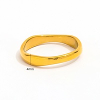 Joolim – bijoux en acier inoxydable plaqué or 18 carats, finition sable ondulé, anneaux empilables lisses pour femmes, vente en gros
