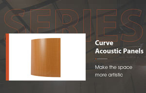 Panneau acoustique incurvé en bois pour hall, luminaire suspendu - Product Image 5
