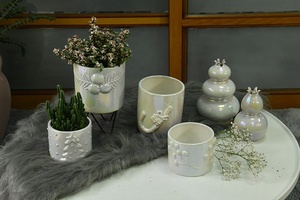 Pot de fleurs moderne en porcelaine blanche pour la maison, pour les succulentes et la décoration de jardin - Product Image 3