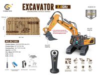 Jouet Excavatrice Télécommandée en Alliage, Voiture Télécommandée pour Tunnel, Excavatrice Musicale et Sonore, Véhicule d'Ingénierie Télécommandé