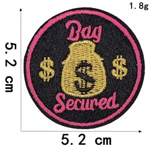 Miếng dán thêu hình hoa hồng màu hồng nhạt, thiết kế cá tính, gợi cảm, giày cao gót, son môi, hôn, tiền, dành cho nữ, dùng để trang trí quần jean, áo khoác - Product Image 6