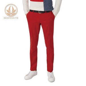 Marca de lujo nuevo diseño de moda Slim trabajo Chino rojo largo clásico hombre pantalón - Product Image 3