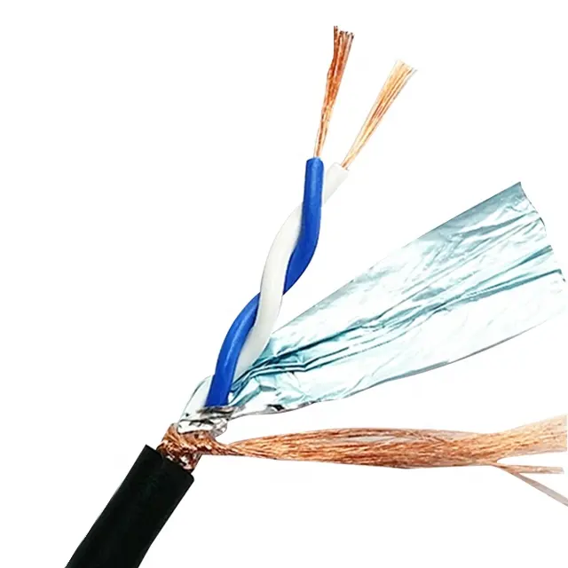 Câbles électriques rs-485 de 2Core torsadé à 0.5, pour transmission de signal de puissance en PVC, blindé, prix de fil en cuivre, 20awg