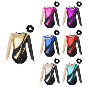 Ensemble de danse pour filles de 6 à 16 ans, justaucorps avec bandeau pour cheveux, danse de salon, gymnastique, patinage, spectacle sur scène, compétition - Product Image 1