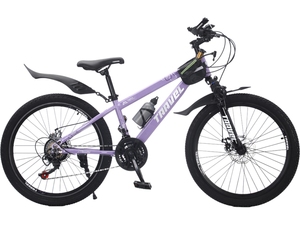 Vélos de montagne pour adultes, hommes et femmes, 24/26 pouces, 21 vitesses, freins à double disque, cadre en acier haute teneur en carbone, suspension de course, vente directe d'usine - Product Image 2