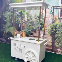 Chariot de bar à bonbons métallique pliable portable personnalisé chariot à champagne pour les mariages anniversaires événement fête avec seau à glace