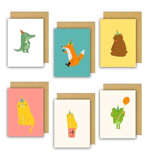 Cartes de vœux d'<span class=keywords><strong>anniversaire</strong></span> sur le thème des animaux mignons, cartes d'<span class=keywords><strong>anniversaire</strong></span> personnalisées pour femmes avec enveloppes, cartes de fête festives - Product Image 4