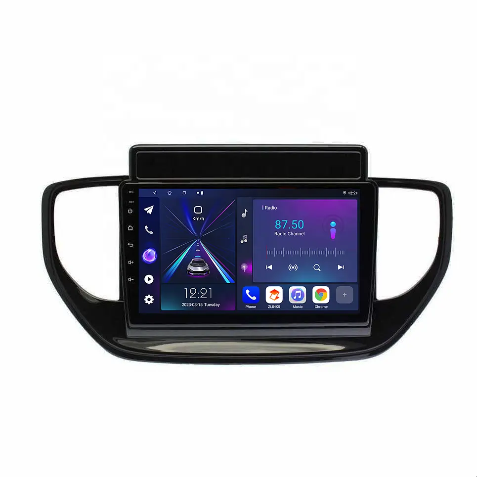 9 "écran tactile 2.5D verre trempé miroir BT 4.0 unité principale android pour Hyundai Solaris 2020-2022